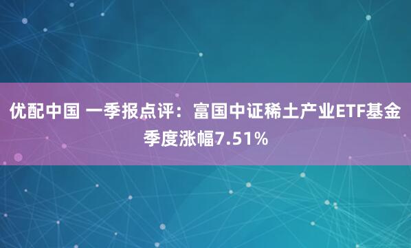 优配中国 一季报点评:富国中证稀土产业ETF基金季度涨幅7.51%